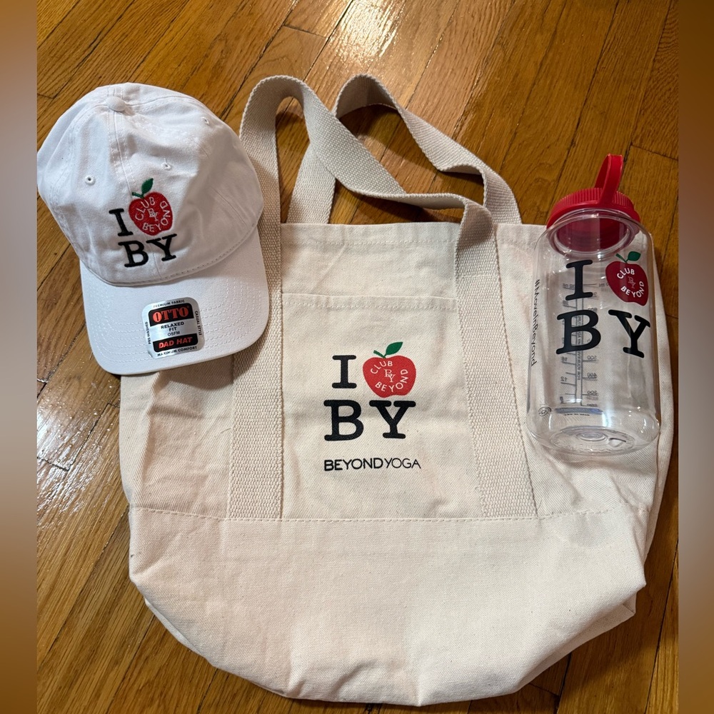 Beyond Yoga Exclusive NYC Merch Tote Bag, Cap, Water Bottle